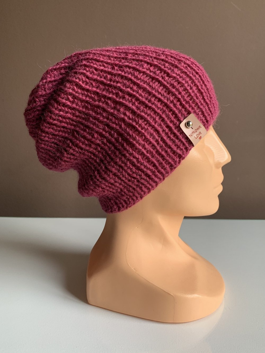 KIARA Beanie 100% Alpaca 3770 ciemna fuksja