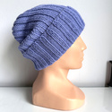 HELLI – wywijana czapka merino 100% Baby Merino 25 Lawenda zimowa beanie