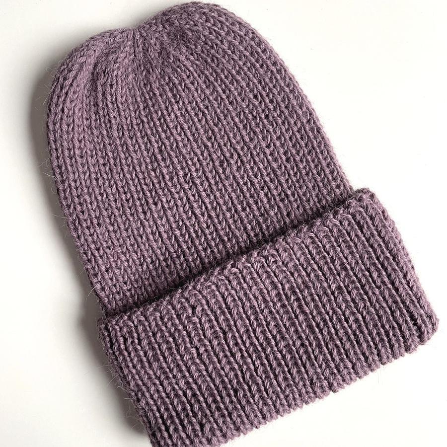 KIARA – czapka wywijana z alpaki 100% 3800 fiołkowo różowy damska zimowa