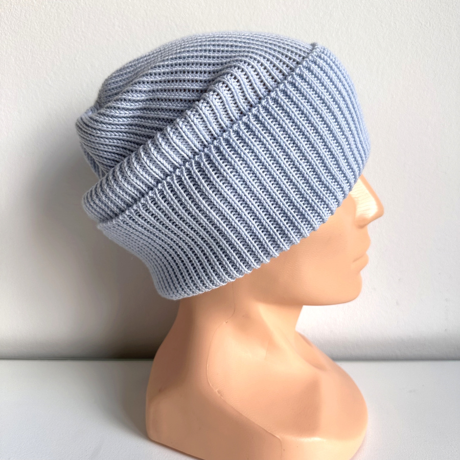 VARELLA – czapka merino wywijana 100% Baby Merino 53 Rosa niebieska