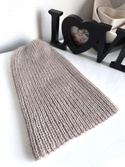 AUREA – czapka beanie handmade baby merino + moher i jedwab damska 23/20 Jasny Beż