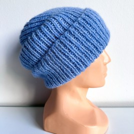MORGANA – ręcznie robiona czapka damska alpaka + jedwab 6205/28 błękitny
