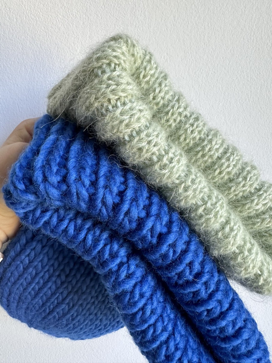 MARGARET Handmade Turn-Up Beanie Alpaca Mohair and Silk 9030/47 Lody Pistacjowe
