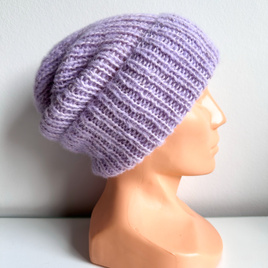 MORGANA – czapka damska beanie alpaka + jedwab 4010/34 słodka orchidea