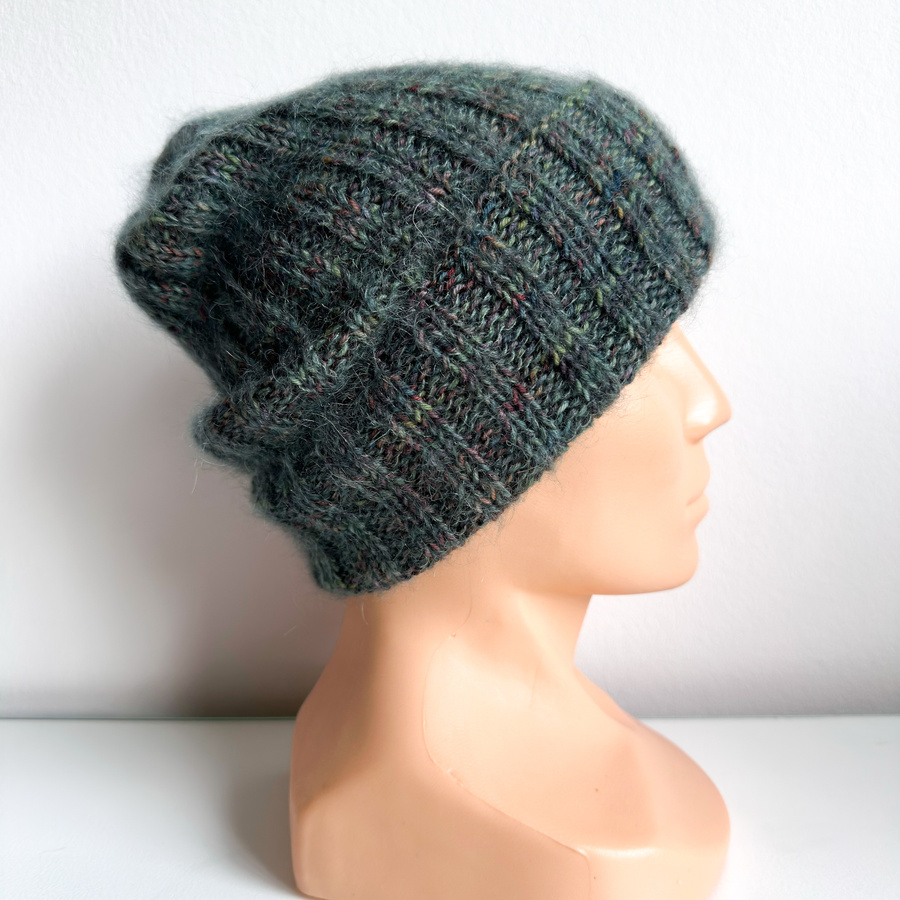 DAISY – czapka handmade baby merino + moher i jedwab US139 Pocion zielony