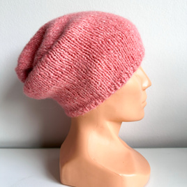 CHMURKA – czapka beanie z alpaki damska 50 brzoskwiniowy róż