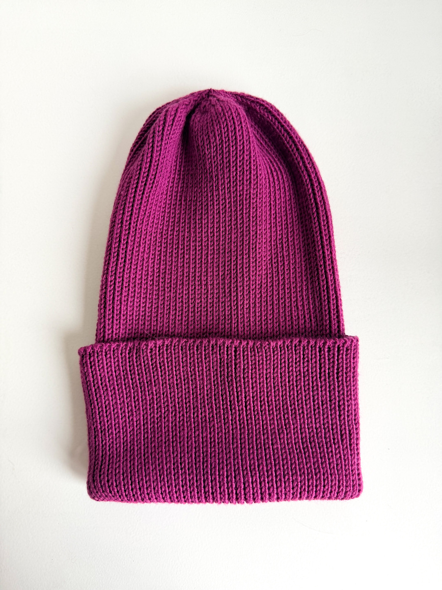 VARELLA – czapka beanie z wełny merino 100% baby merino 34 Wrzos jesienno‑zimowa