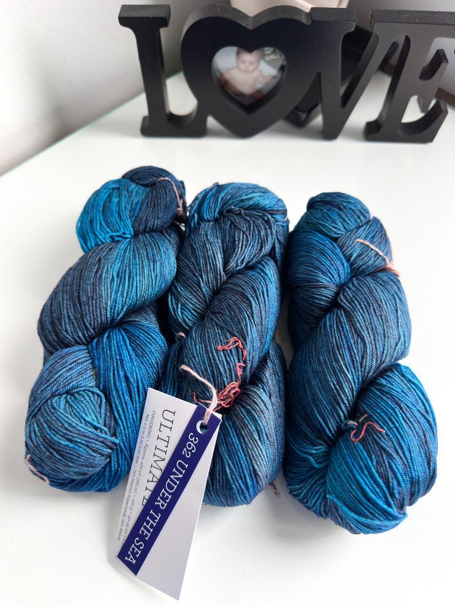 Ręcznie farbowana włóczka Malabrigo ULTIMATE SOCK merynos z nylonem US362 Under The Sea