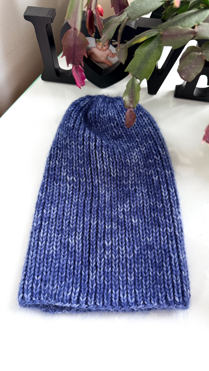 ALURA – ręcznie robiona ciepła czapka beanie merino + moher i jedwab damska 30 Prażony Migdał