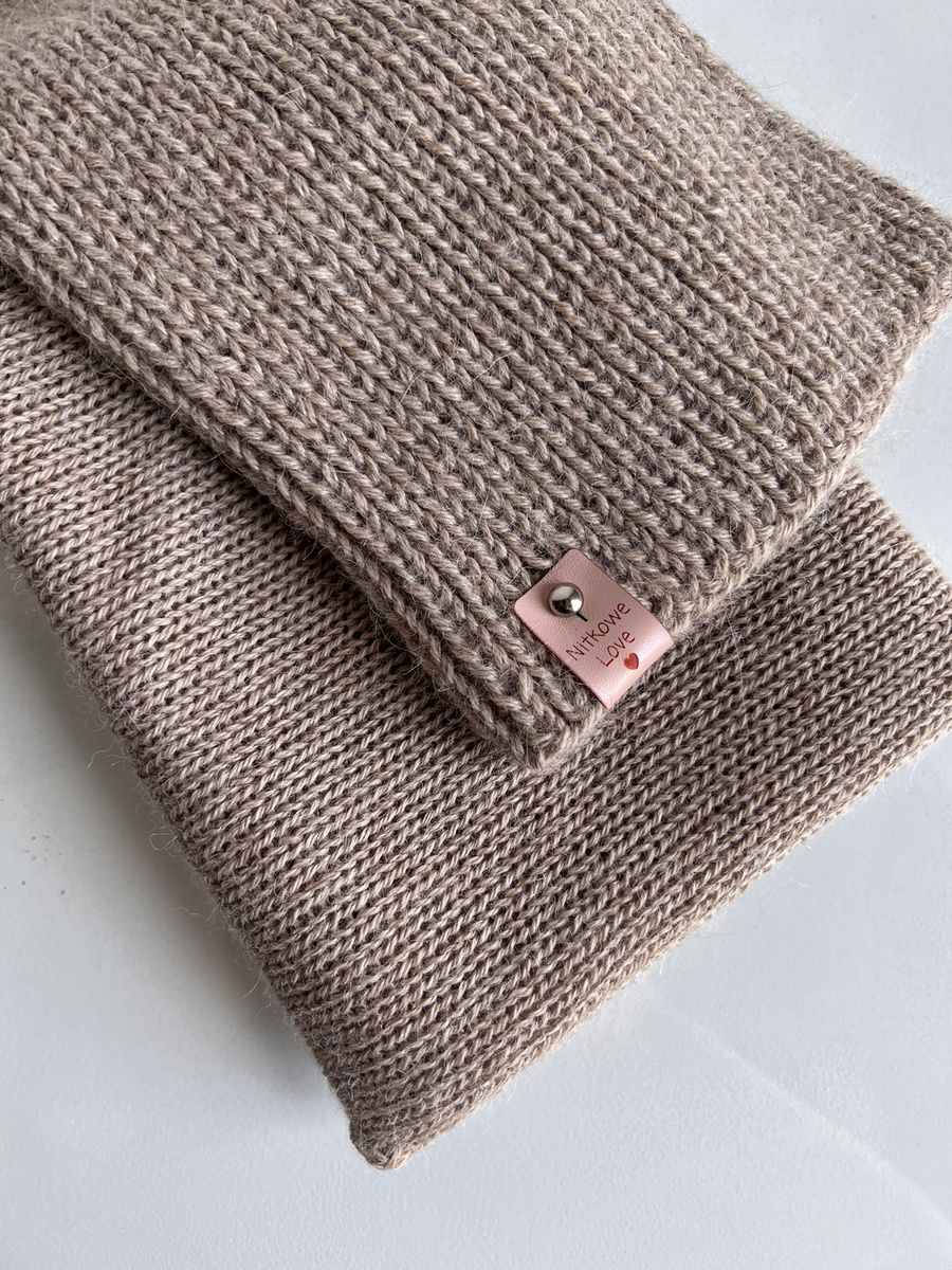 KIARA Alpaca Beanie 100% 2020 Jasny Nugat