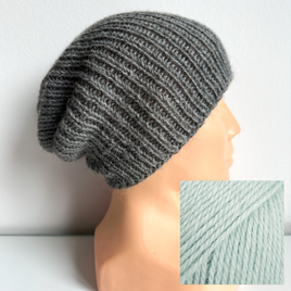 KIARA Alpaca Beanie for Women 100% Alpaca 9037 jasna morska zieleń