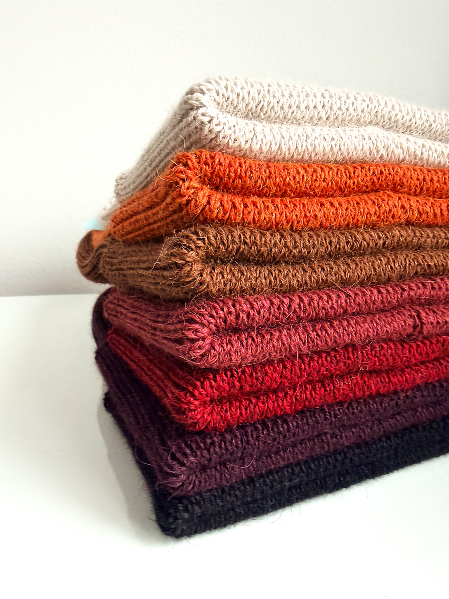 HELEN – czapka z 100% alpaki wywijana 9041 miedziany brąz