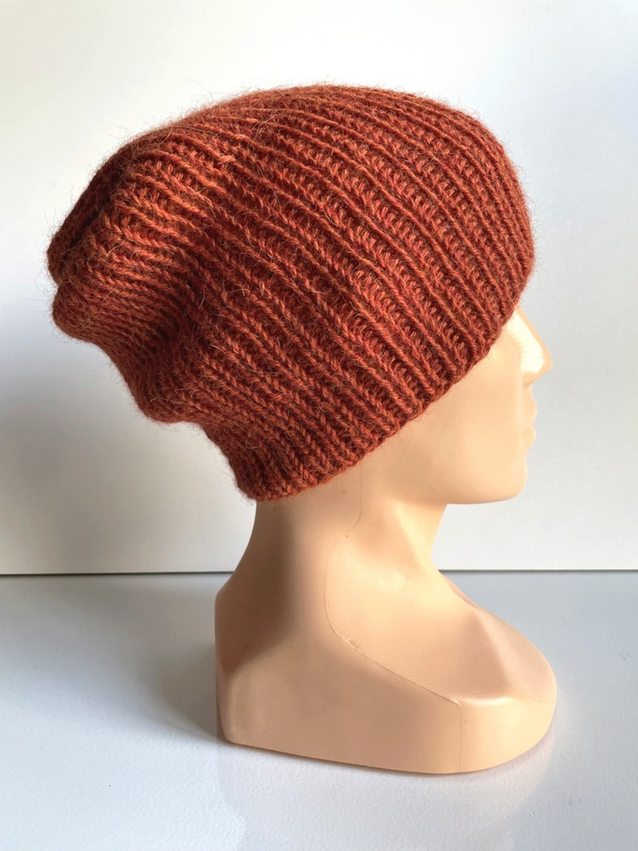 Ręcznie robiona Czapka KIARA 100% Alpaka 2925 Rdza