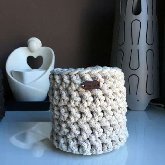 Koszyk ze sznurka bawełnianego czerwony 370 9x12 cm