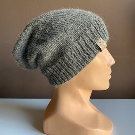 JONA – czapka z alpaki 100% damska 517 średni szary beanie zimowa