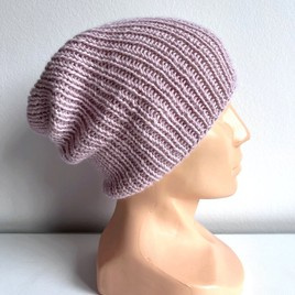 KIARA – czapka z alpaki damska 100% alpaka 3112 różowy z nutką beżu zimowa beanie