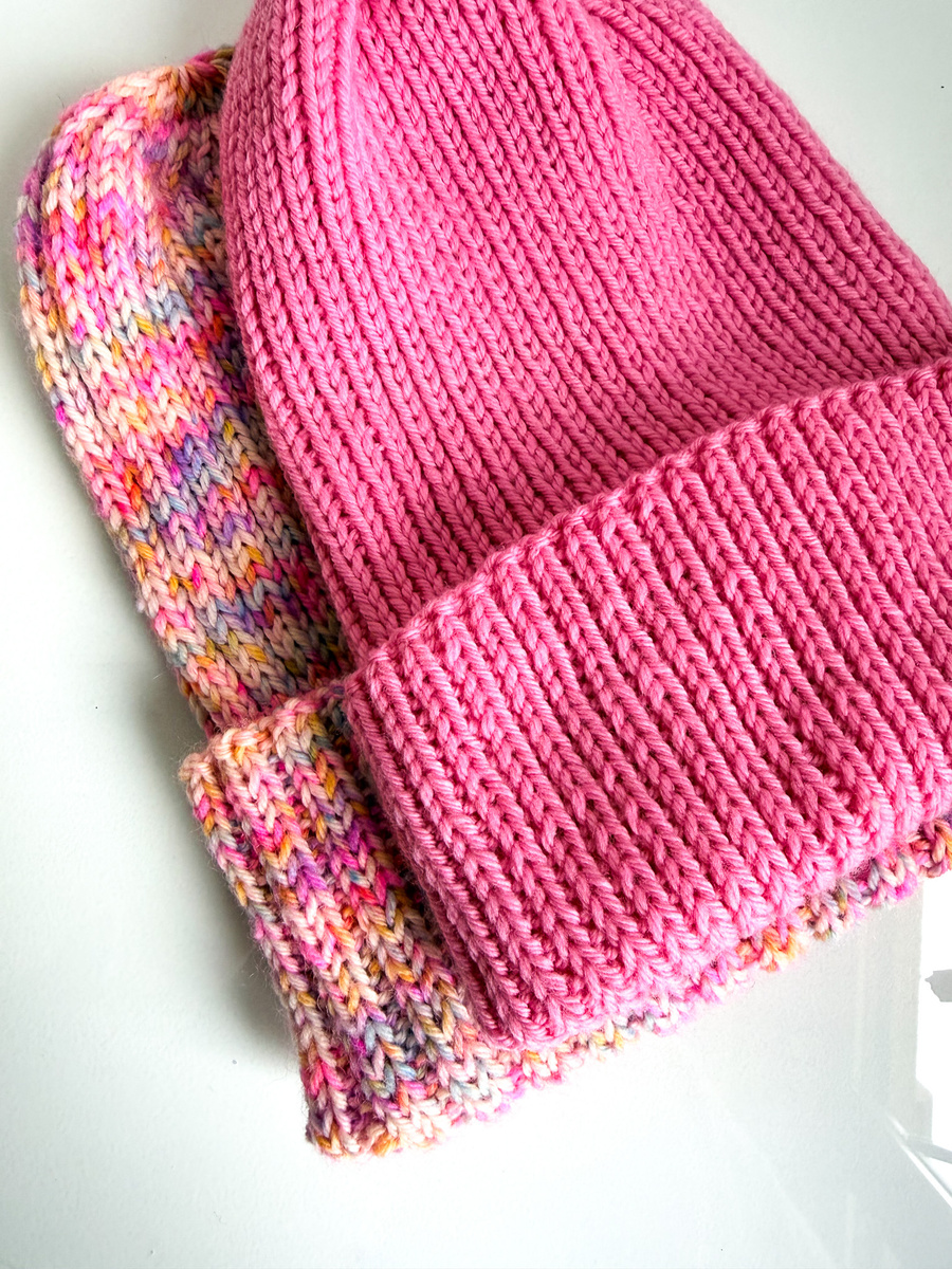 NANU – czapka merino wywijana 30 Płatek Róży