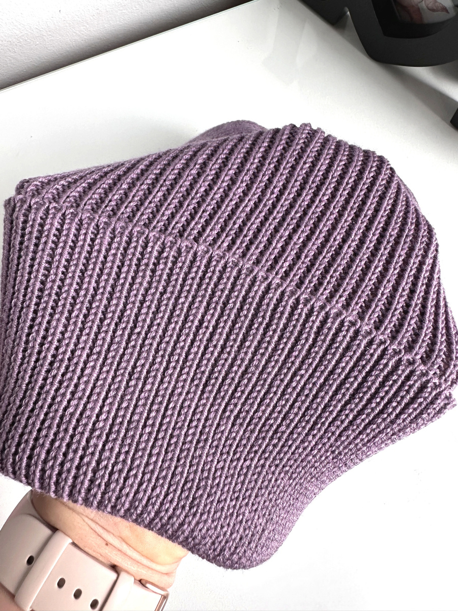 VARELLA – czapka merino beanie wywijana 100% Baby Merino 40 Ametyst fioletowa
