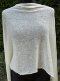 Delikatny i zwiewny szal moher z merynosem Ecru 60 x 210 cm