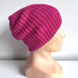 NANA – czapka beanie z wełny baby merino 08 fuksja