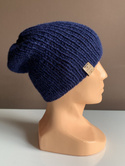 KIARA – czapka z alpaki damska 100% alpaka 5575 granatowy beanie zimowa