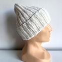 Wywijana czapka merino HELLI 100% Baby Merino 01 Biały