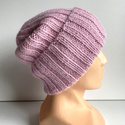 LAURIN – czapka z alpaki wywijana damska 3140 jasny róż