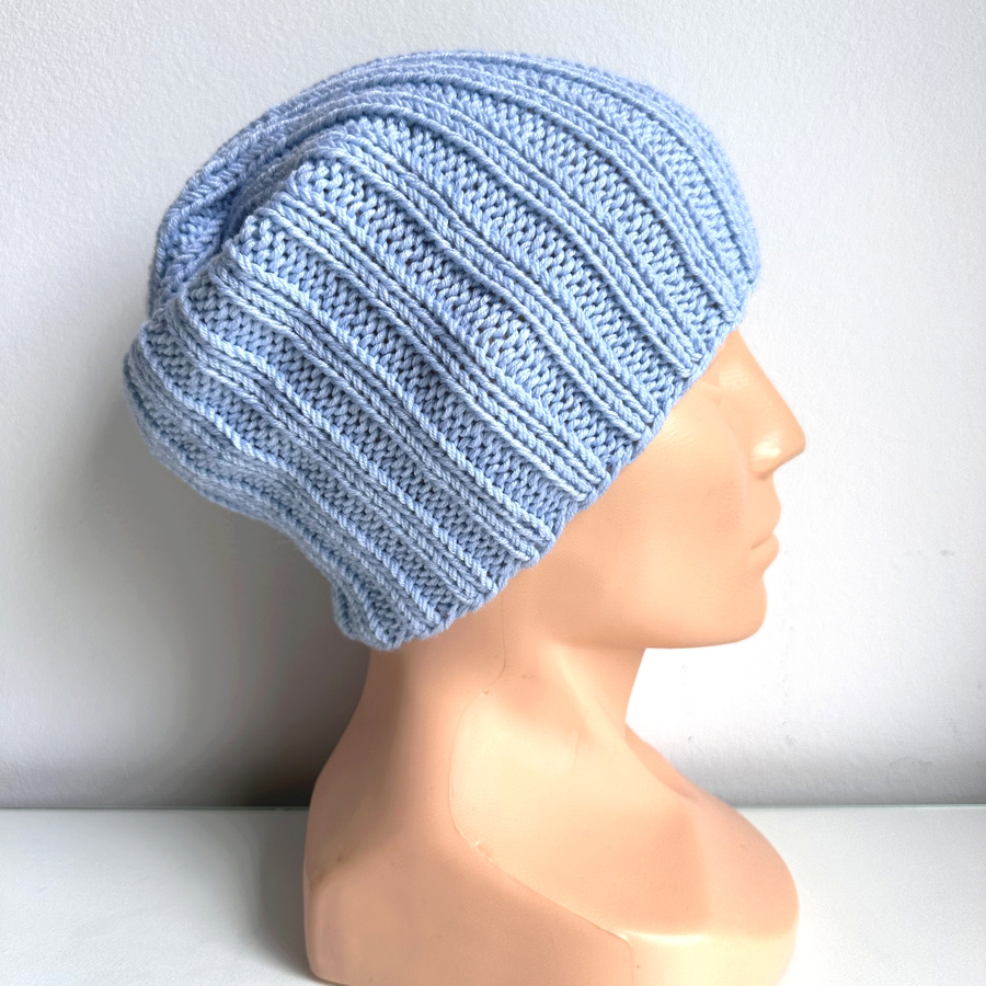 HELLI – czapka zimowa merino damska 100% Baby Merino 11 Błękitny Stalowy