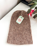 ALURA – ręcznie robiona ciepła czapka beanie merino + moher i jedwab damska 30 Prażony Migdał