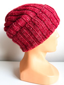 NELLI Handmade Turn-Up Merino Wool Beanie 39 Dżem Wiśniowy