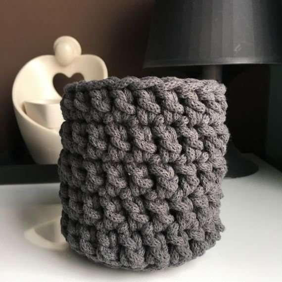 Koszyk ze sznurka bawełnianego czerwony 370 9x12 cm