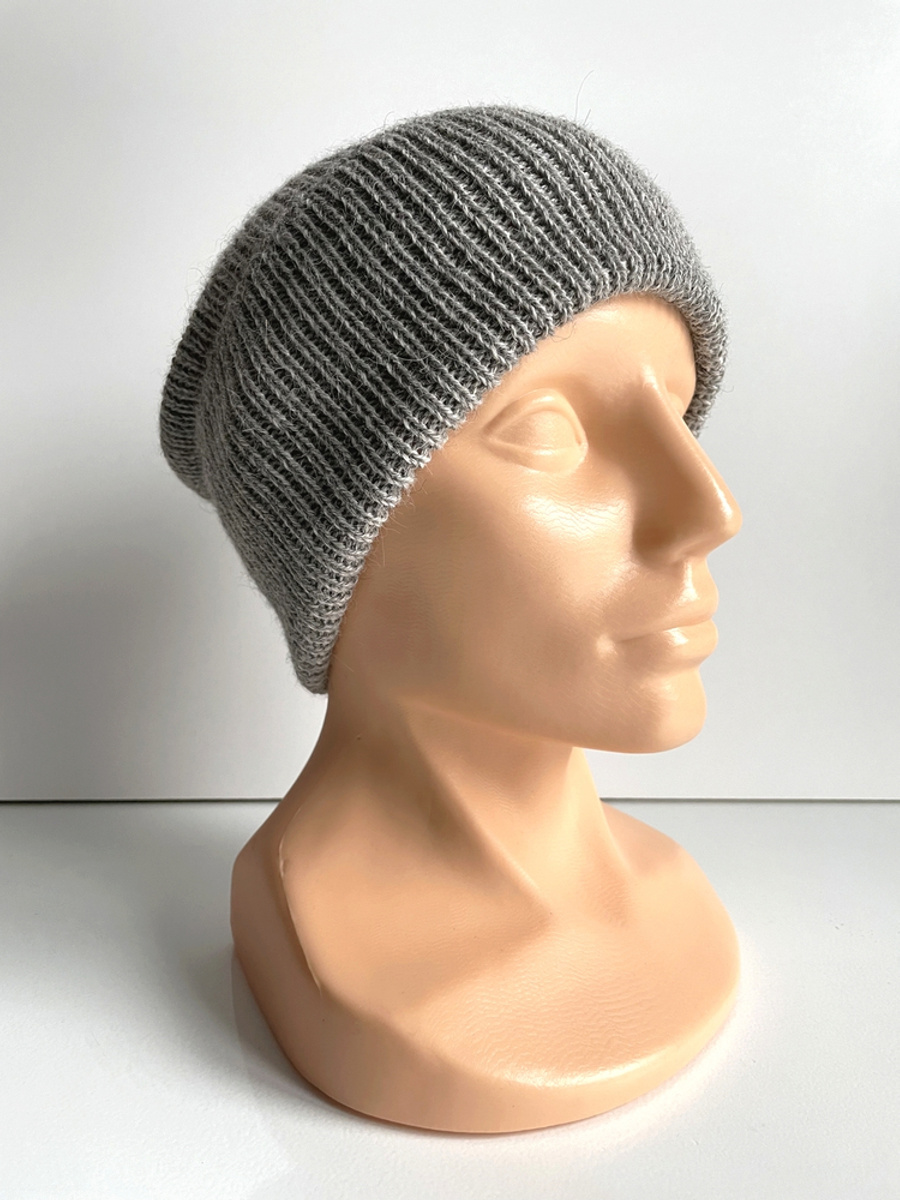HELEN – czapka wywijana z 100% alpaki 501 jasny szary