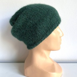 CHMURKA – czapka z alpaki beanie ręcznie robiona 19 Zielony Leśny