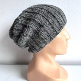 LAURIN – czapka z alpaki damska 100% 517 średni szary