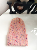 VARELLA Beanie-Mütze mit Umschlag 100% Baby-Merinowolle 103 Urodzinowe Confetti