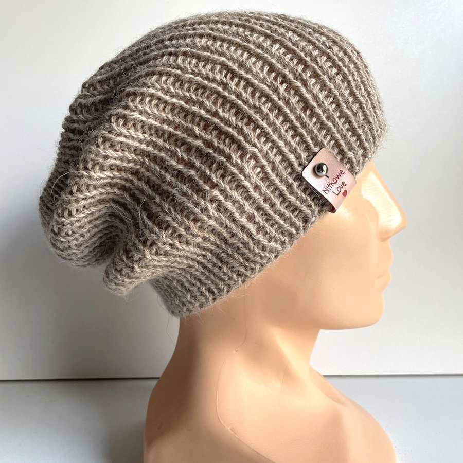KIARA Alpaca Beanie 100% 2020 Jasny Nugat