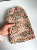 Handmade Czapka damska AUREA 100% Baby Merino plus moher i jedwab 03/29 Wanilia