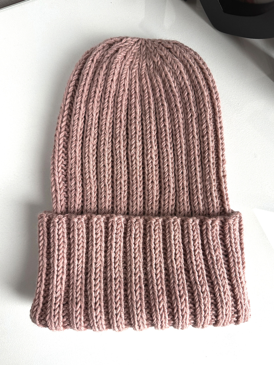HELLI – czapka merino wywijana 100% baby merino 49 Pustynna Róża
