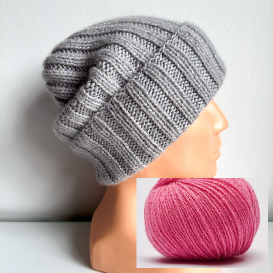MARLA Turn-Up Cashmere Beanie 100% Cashmere 662 Marilyn