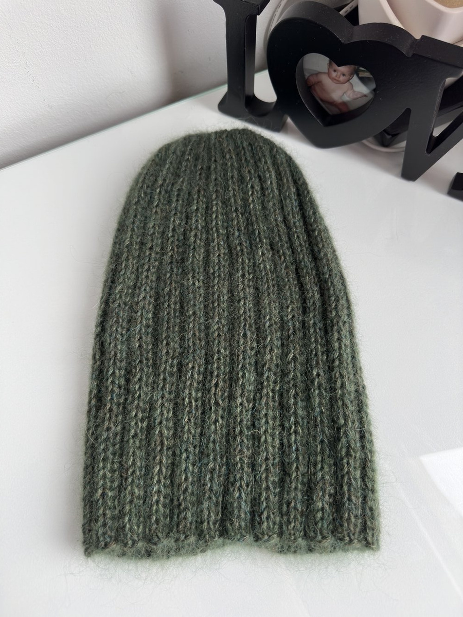 MARGARET 2.0 – czapka beanie damska alpaka + podwójny moher i jedwab 7895/19 Ciemnozielony