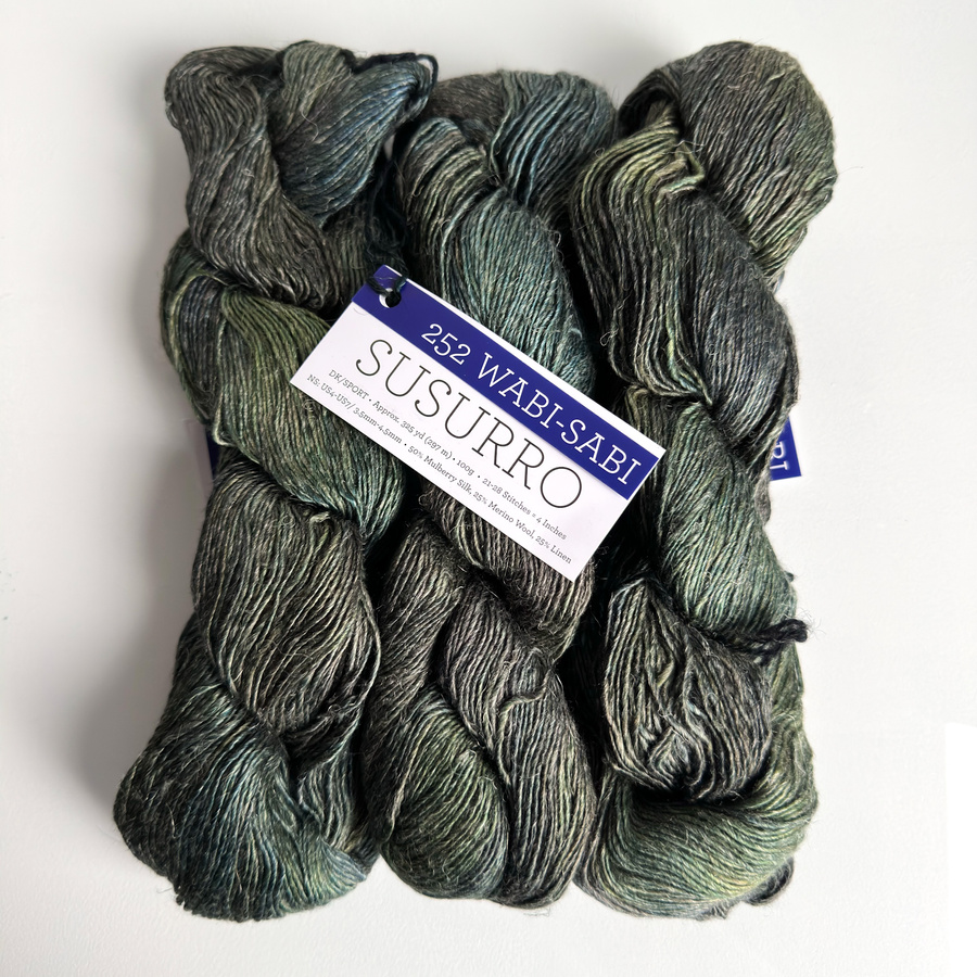 Ręcznie farbowana włóczka Malabrigo SUSURRO jedwab, len i merynos SUS252 WABI-SABI