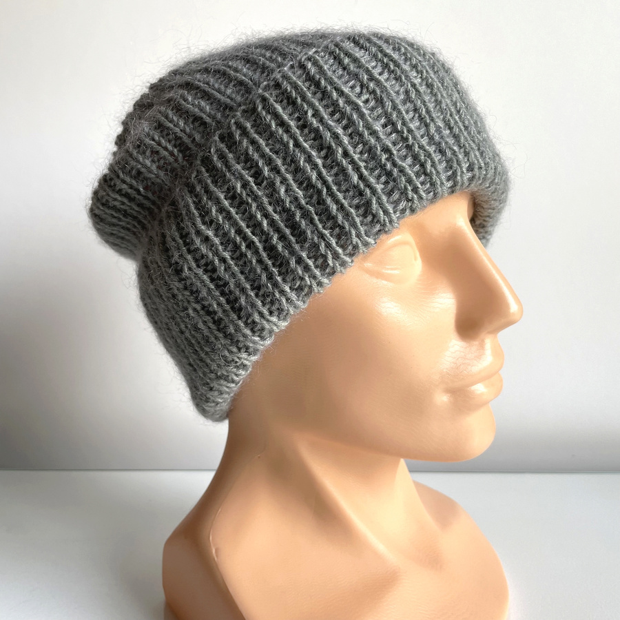 AUREA – czapka beanie handmade baby merino + moher i jedwab 50/10 Zielona Szałwia