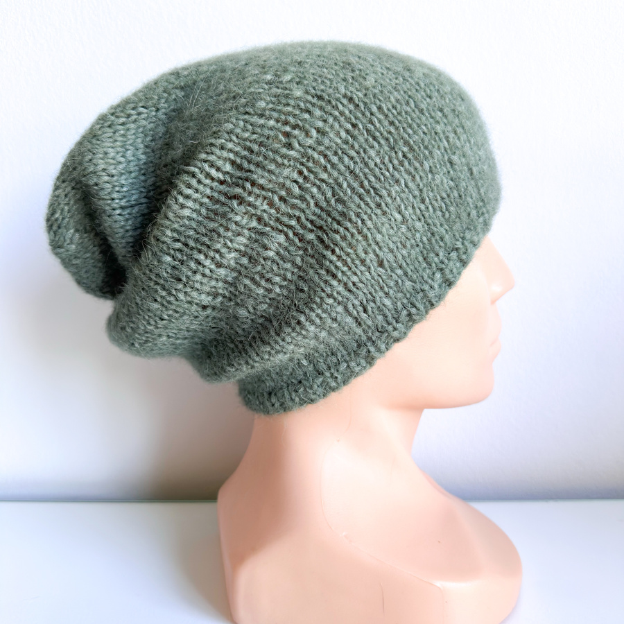 CHMURKA Beanie-Mütze aus Alpaka 48 antyczna zieleń