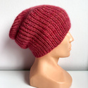 Handmade Czapka damska AUREA LE 100% Baby Merino plus moher i jedwab Herbaciany Róż