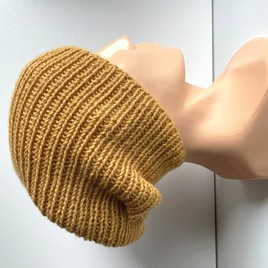 KIARA – czapka z alpaki damska 100% alpaka 2923 złoty żółty beanie zimowa