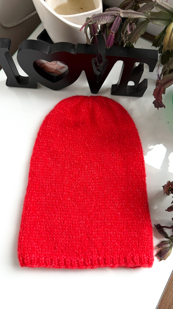 CHMURKA Alpaca Beanie 61 głęboka czerwień