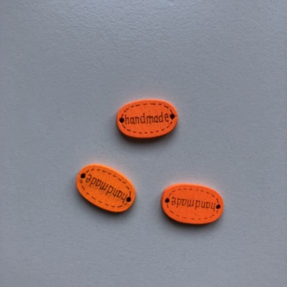 Guzik drewniany Handmade 1,8 cm pomarańczowy