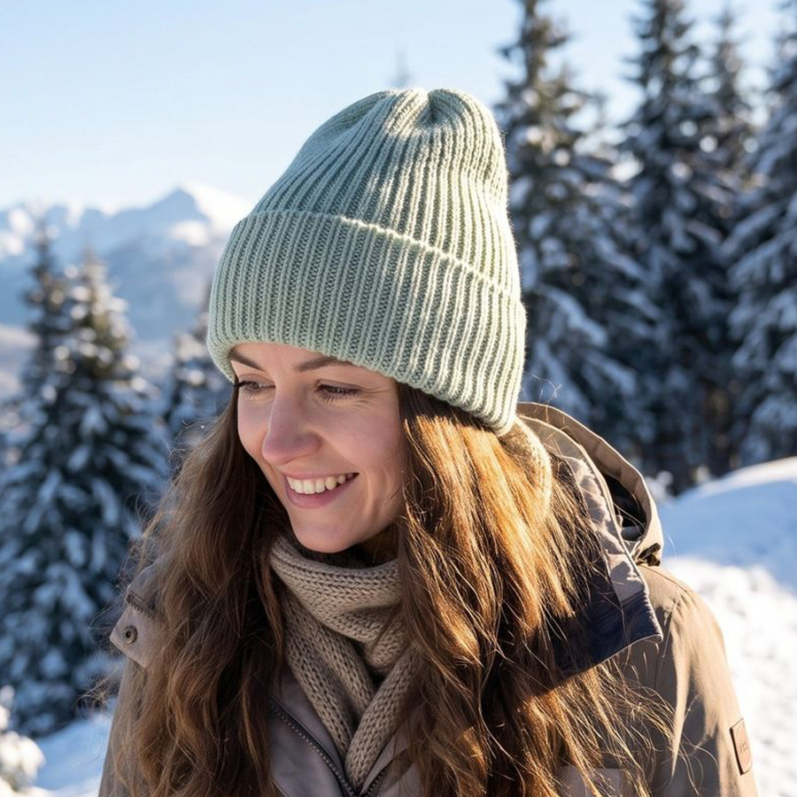VARELLA – czapka z wełny merino baby merino 58 lody pistacjowe