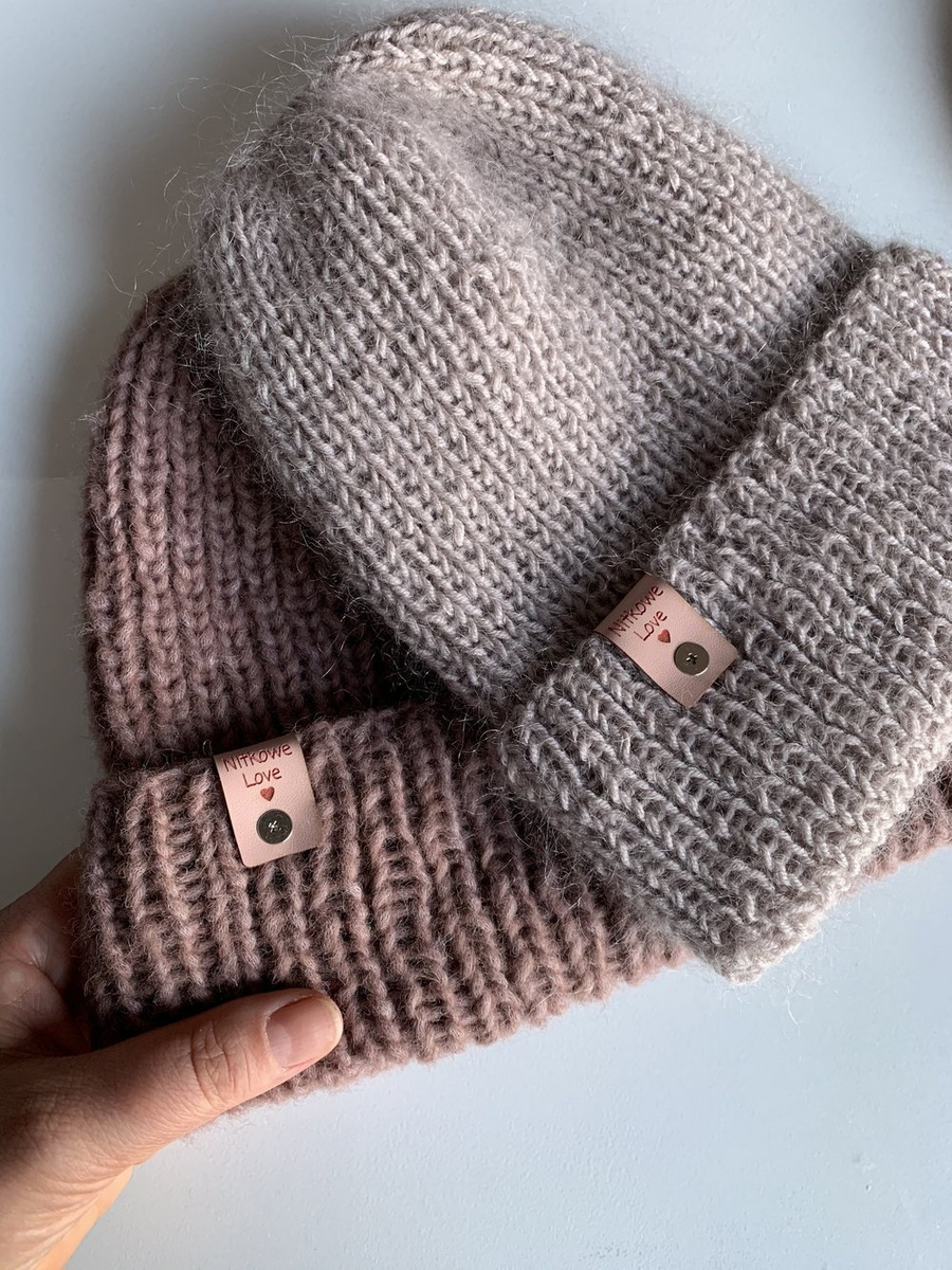 CHMURKA – czapka beanie z alpaki damska ręcznie robiona 29 fiołkowy