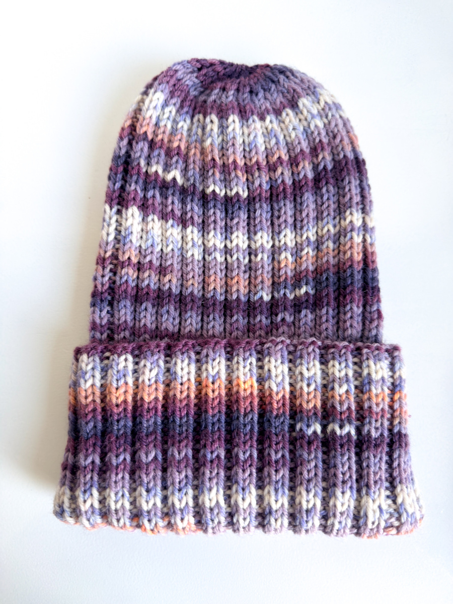 NELLI – czapka merino wywijana 15 Fioletowy Deszcz unisex zimowa